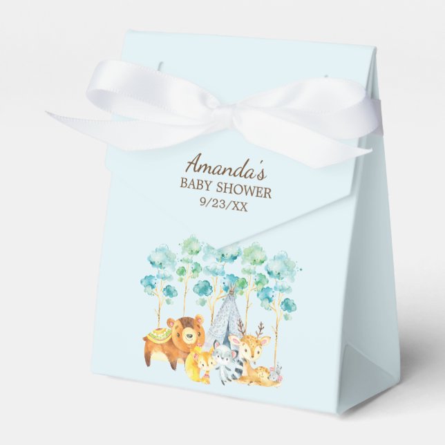 Tribal Woodland Animals Baby Showbox Geschenkschachtel (Vorderseite)