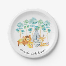 Tribal Woodland Animals Baby Shower 7" Plättchen Pappteller