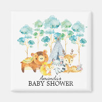 Tribal Woodland Animals Baby Shower Fevor Magnet