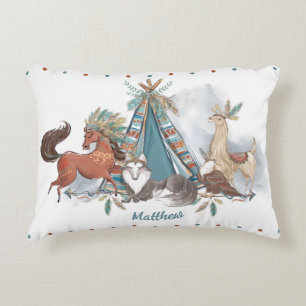 Tribal Woodland Animals Teepee Feathers Arrows Dekokissen
