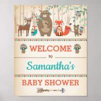 Tribal Woodland Baby Animals Wild One Willkommen