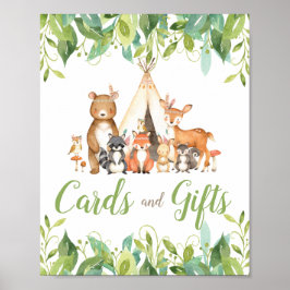Tribal Woodland Greenerity Baby Shower Cards Gesch Poster