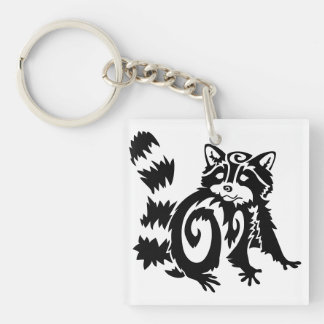 Tribal Woodland Raccoon Design Schlüsselanhänger