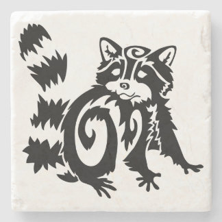 Tribal Woodland Raccoon Design Steinuntersetzer