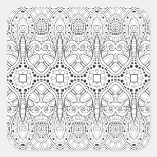Tribal Zendoodle Design Quadratischer Aufkleber