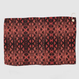 Tribal ZigZag Dreiecke auf Gradienten Dunkler Lach Golfhandtuch