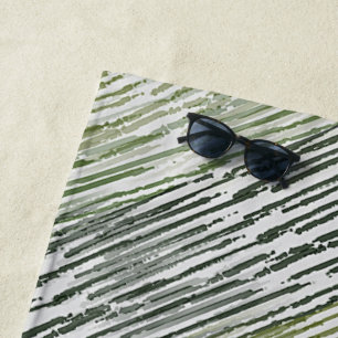 Tribale grüne Streifen Abstract Pattern  Strandtuch