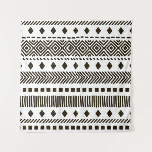 Tribale Rhythmen: Ethnische geometrische Muster Wandteppich