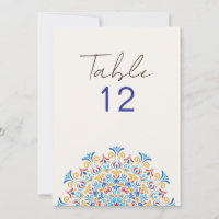 Tribale Volks Kultur Mandala Hochzeit Tisch Nummer