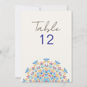Tribale Volks Kultur Mandala Hochzeit Tisch Nummer Einladung