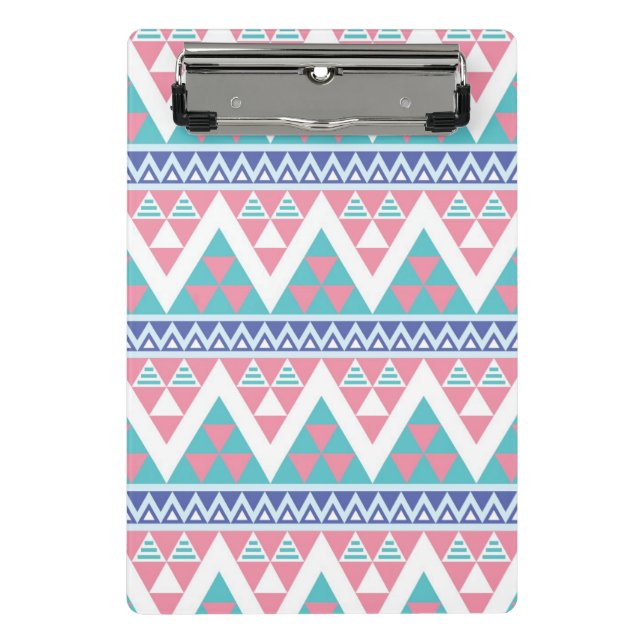Tribaler Aztec-Farbmuster Mini Klemmbrett (Vorderseite)