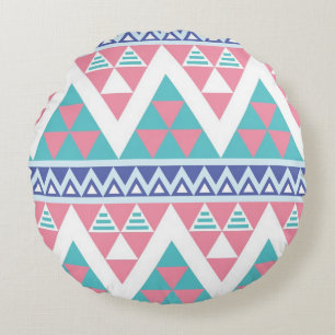 Tribaler Aztec-Farbmuster Rundes Kissen