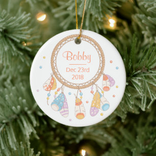 Tribaler Traumfänger Boho Neues Baby-Andenken Keramik Ornament