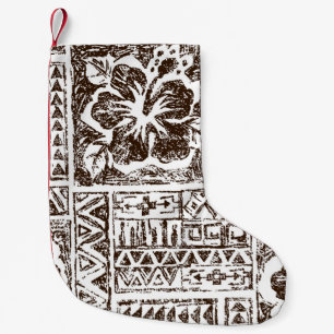 Tribaler tropischer Kunststil der indigenen Hawaii Kleiner Weihnachtsstrumpf
