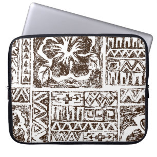 Tribaler tropischer Kunststil der indigenen Hawaii Laptopschutzhülle