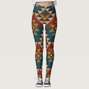 Tribales Azteken-Wollstricktextur. Leggings