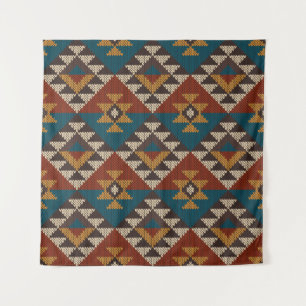 Tribales Azteken-Wollstricktextur. Wandteppich