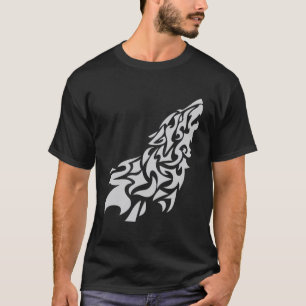 Tribales Design eines heulenden Wolfes – Kühne und T-Shirt