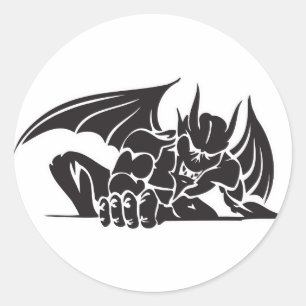 tribales Gargoyle-Design Runder Aufkleber