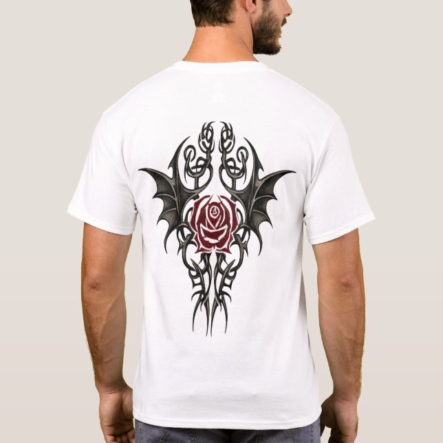 Tribales Rosen-Emblem T-Shirt (Rückseite)
