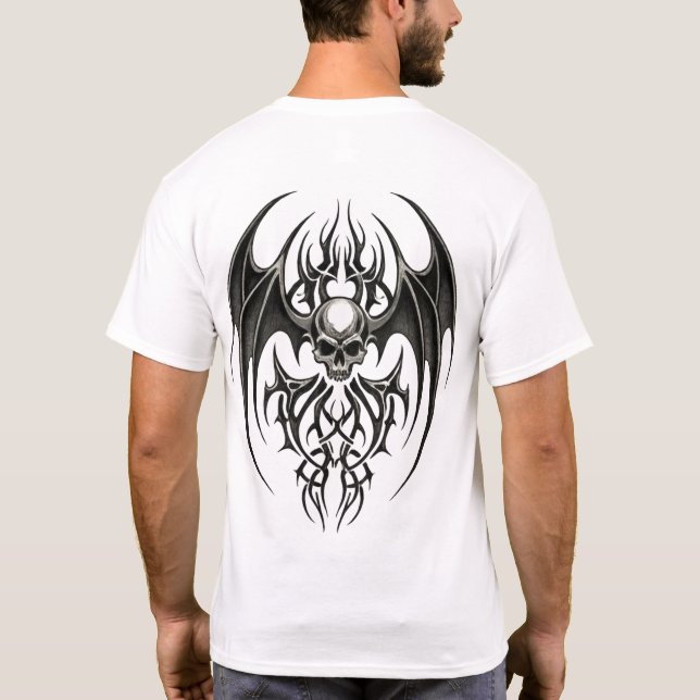Tribales Schädel-Emblem T-Shirt (Rückseite)