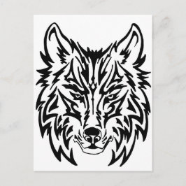 TribalWolfWhiteBackground Postkarte