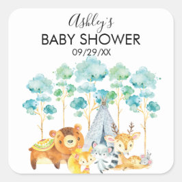 TribalWoodland Animals Baby Shower Fevor Sticker