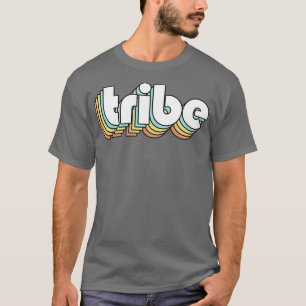 Tribe Retro Rainbow Typografie verblasster Stil T-Shirt