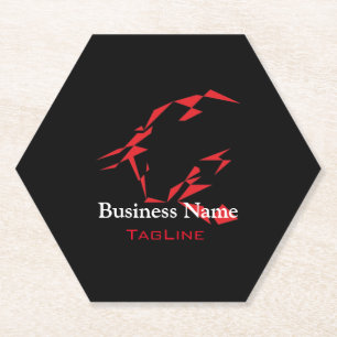 TribeBull Red auf Black Business Card Paper Unters Untersetzer