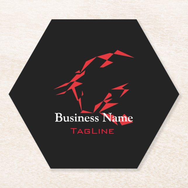 TribeBull Red auf Black Business Card Paper Unters Untersetzer (Vorderseite)