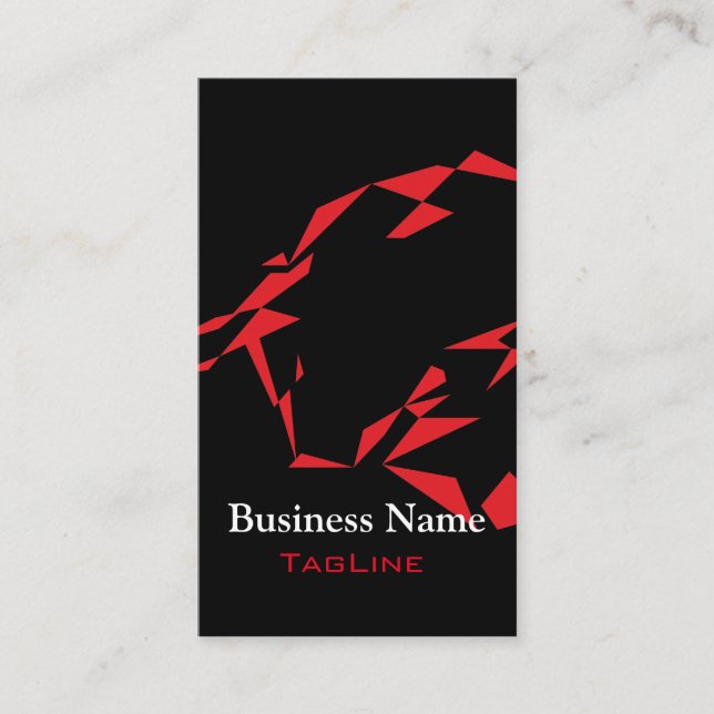 TribeBull Red auf Black Business Card Visitenkarte (Vorderseite)