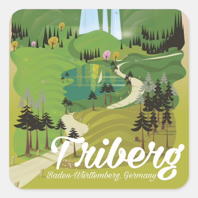 Triberg, Baden-Württemberg, Deutschland Quadratischer Aufkleber (Vorderseite)