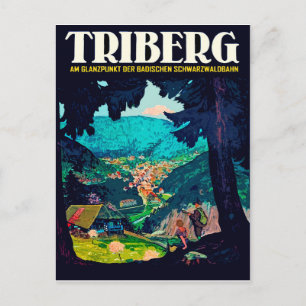 Triberg im Schwarzwald, Blick aus dem schwarzen Wa Postkarte