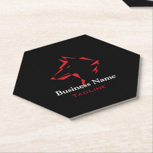 TribeWolf Red auf Black Business Card Untersetzer