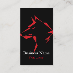 TribeWolf Red auf Black Business Card Visitenkarte