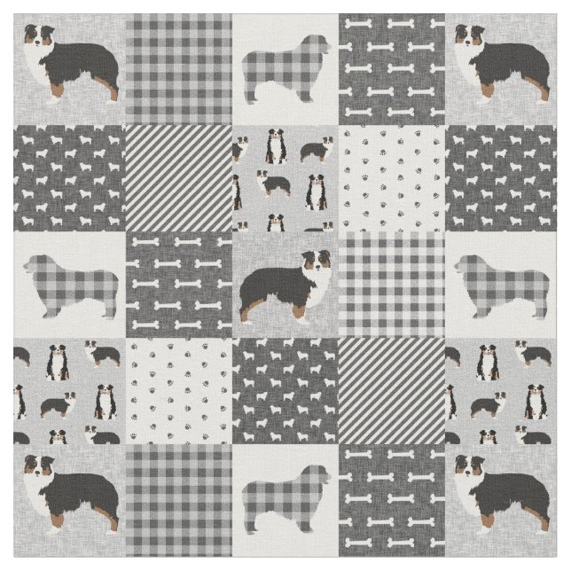 Tribfarbene ausie Flickwerk-Cheatquilette Stoff (Nahaufnahme)