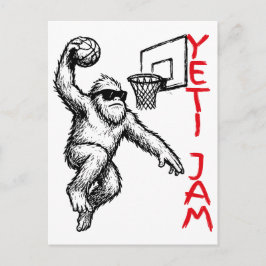Triblenda Basketball Slam Abominable Snowman Feiertagspostkarte