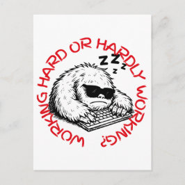 Triblenda Sleeping on Keyboard Abominable Snowman Feiertagspostkarte