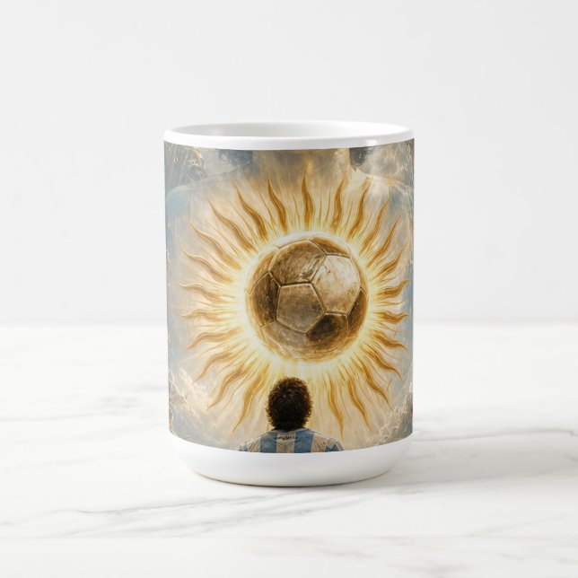 Tribut an Argentiniens Fußballlegende Kaffeetasse (Mittel)