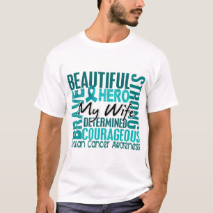 Tribut-quadratische Ehefrau-Eierstockkrebs T-Shirt