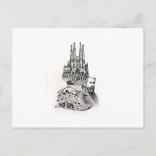 Tribut zu Gaudi. Postkarte