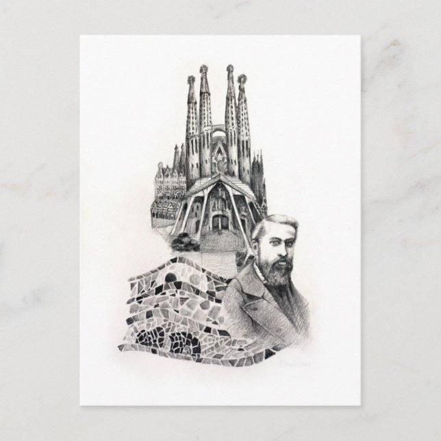 Tribut zu Gaudi. Postkarte (Vorderseite)