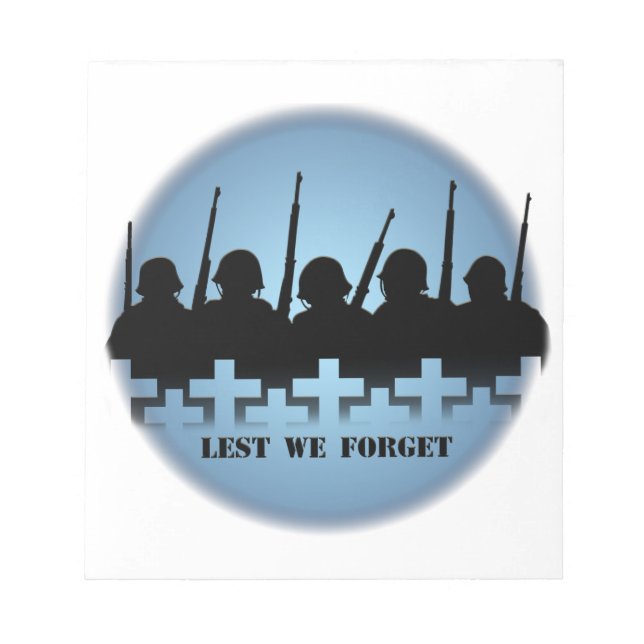 Tribute Notepad, damit wir nicht vergessen, Notepa Notizblock (Vorderseite)