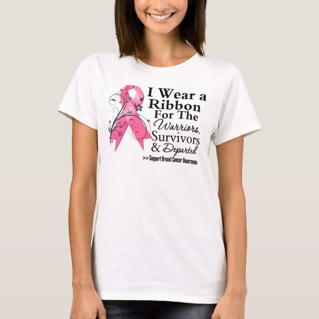 Tribute Pink Ribbon - Brustkrebs T-Shirt (Vorderseite)