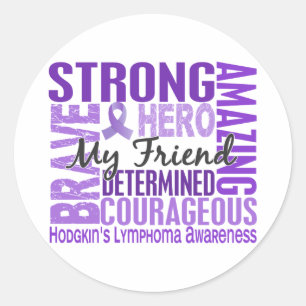 Tribute Square Male Friend Hodgkins Lymphoma Runder Aufkleber