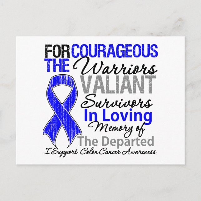 Tribute Support Colon Cancer Awareness Postkarte (Vorderseite)