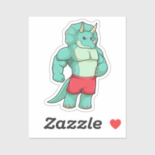 Triceratops als Bodybuilder an der Bodybuilding Aufkleber