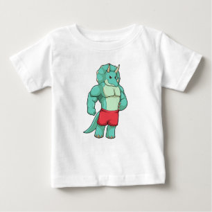 Triceratops als Bodybuilder an der Bodybuilding Baby T-shirt