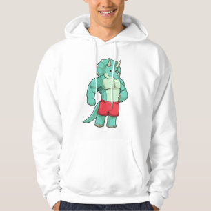 Triceratops als Bodybuilder an der Bodybuilding Hoodie