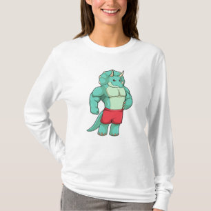 Triceratops als Bodybuilder an der Bodybuilding T-Shirt